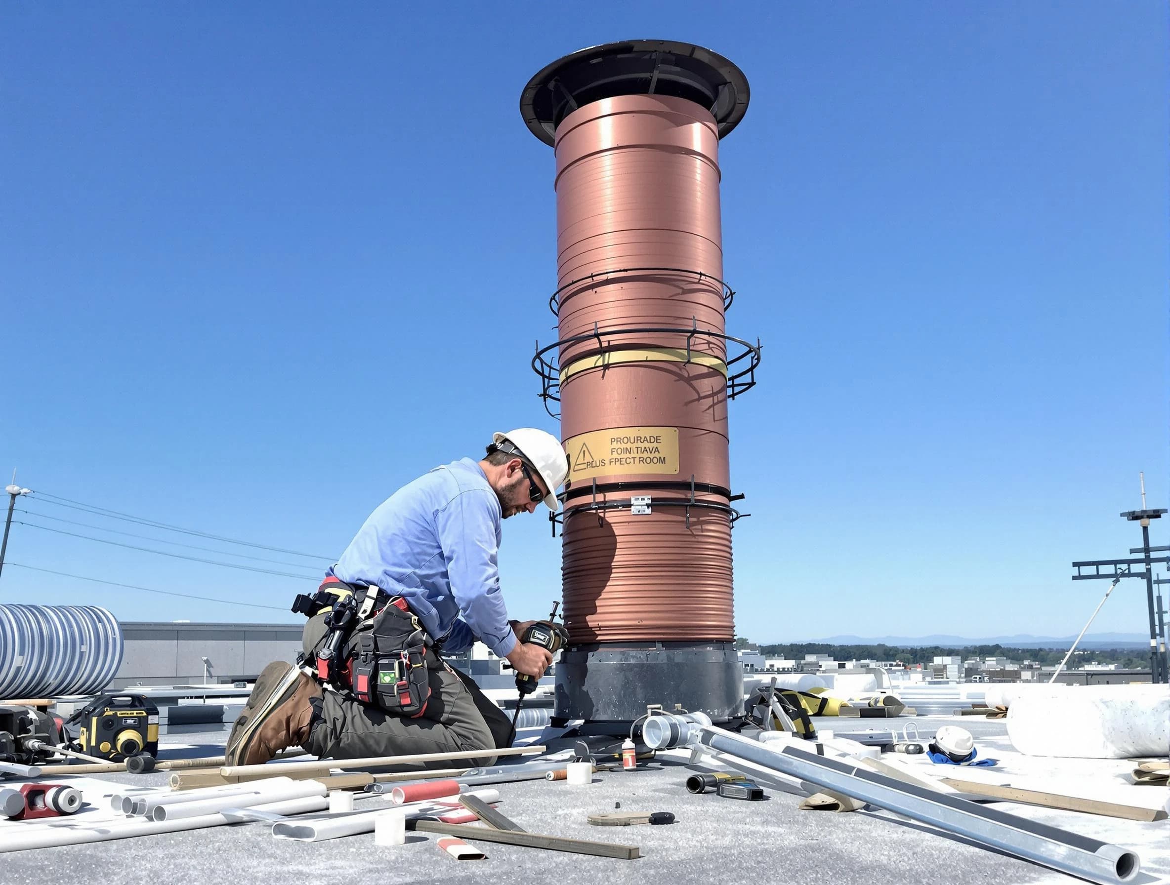 Installed chimney liner by Montgomery Chimney Sweep in Montgomery, NJ