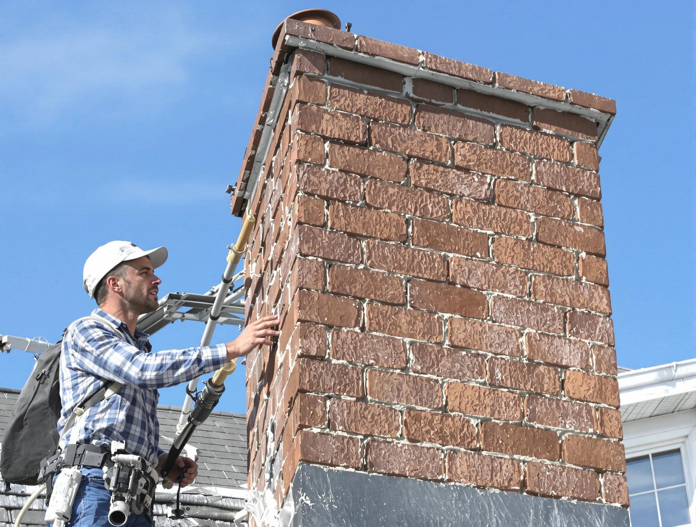 Brickwork for a chimney rebuild by Montgomery Chimney Sweep in Montgomery, NJ