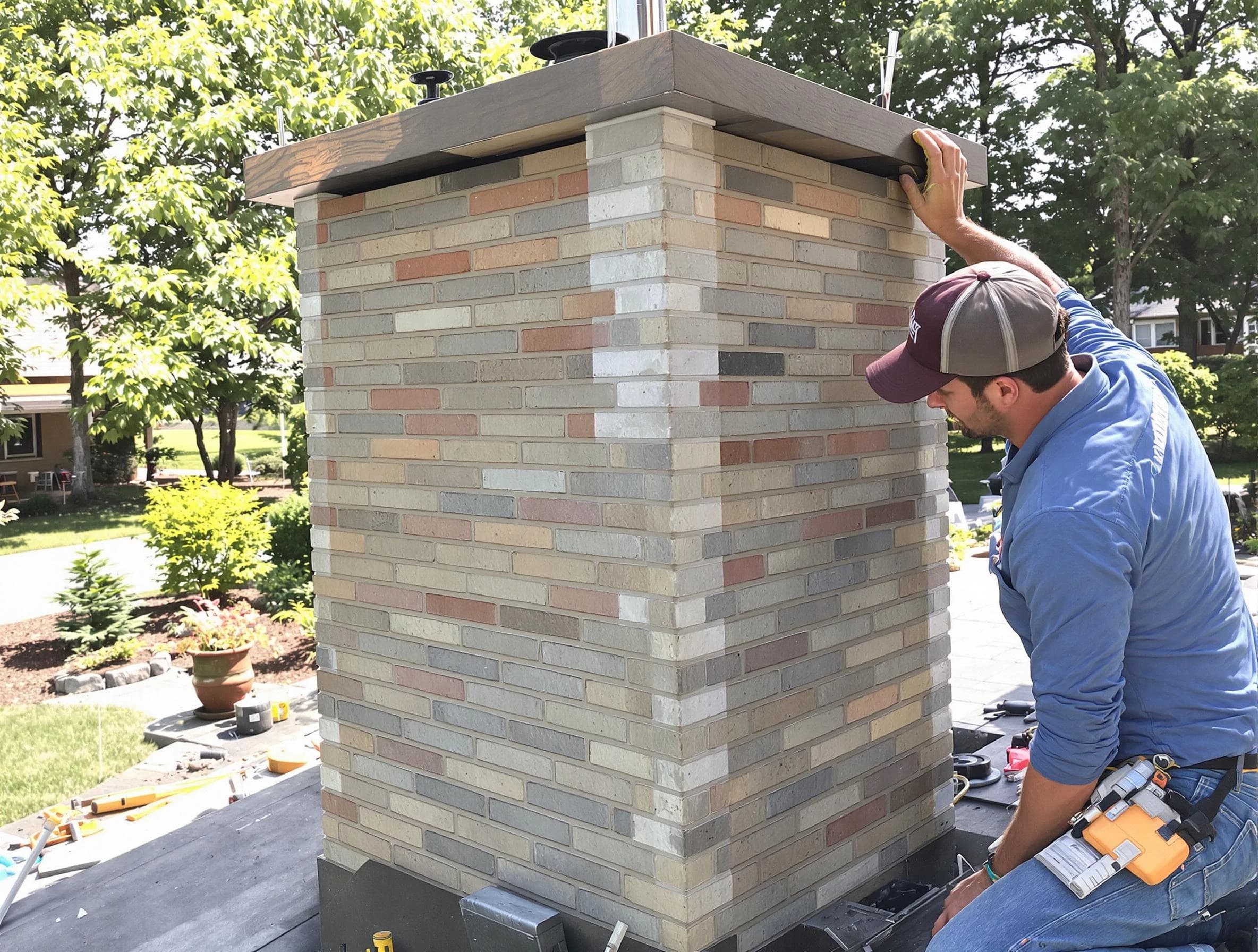 Montgomery Chimney Sweep completing a modern chimney remodel in Montgomery, NJ