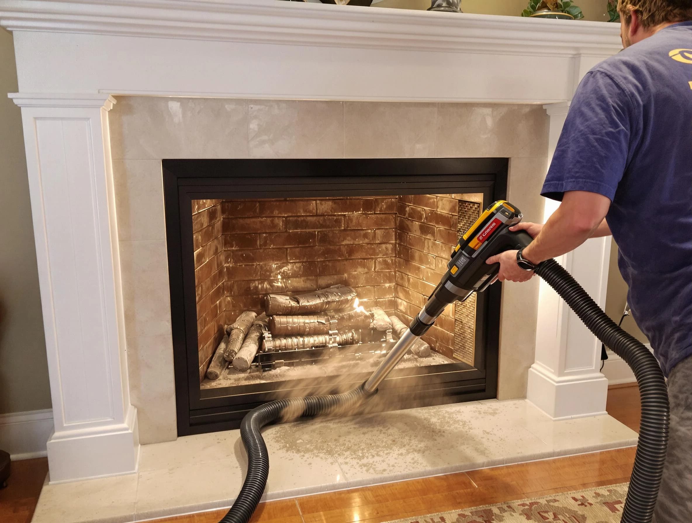 Fireplace cleaning performed by Montgomery Chimney Sweep in Montgomery, NJ