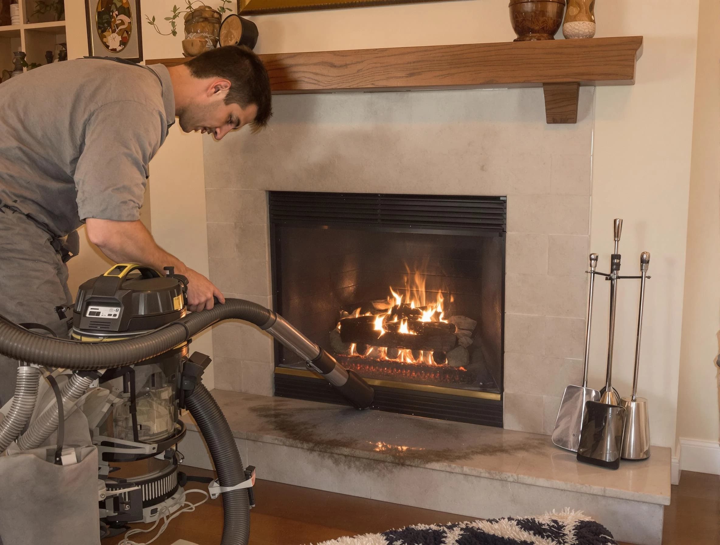 Routine fireplace upkeep by Montgomery Chimney Sweep in Montgomery, NJ