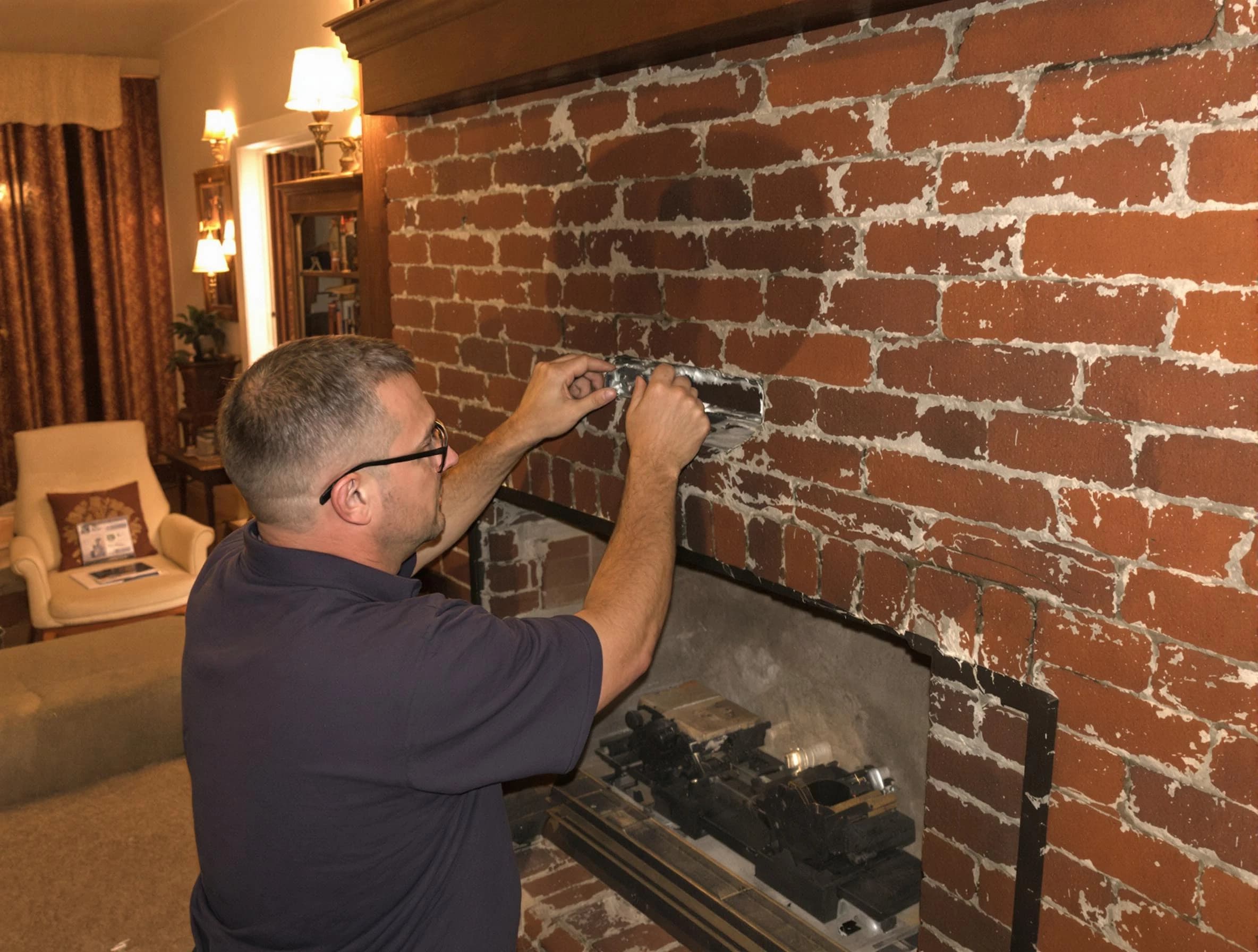 Montgomery Chimney Sweep expert fixing a fireplace in Montgomery, NJ