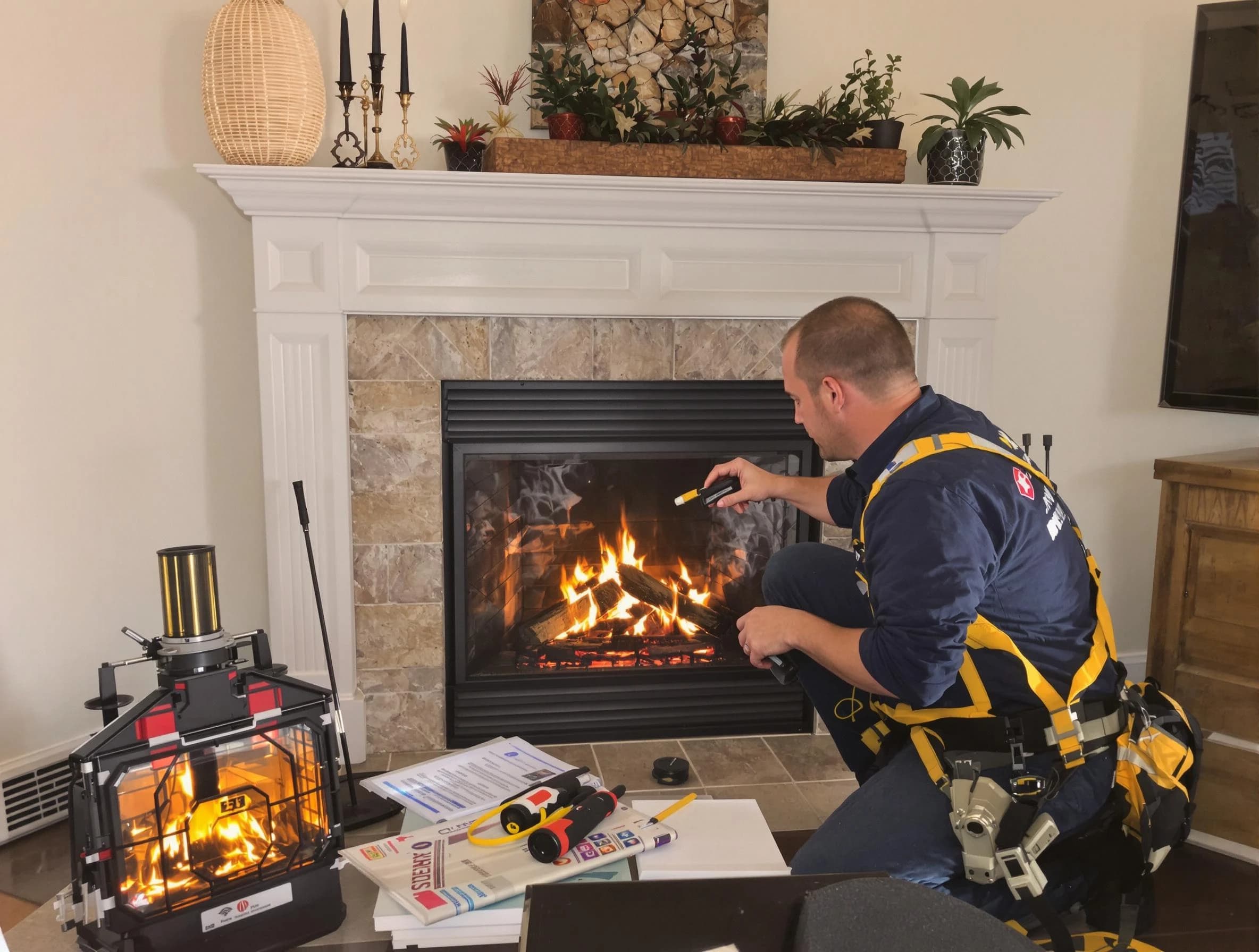 Safety-focused fireplace inspection by Montgomery Chimney Sweep in Montgomery, NJ